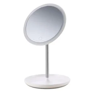 آینه رومیزی LED دار گرد شی رز دارای چرخش 90 درجه