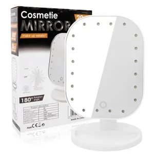 آینه رومیزی LED دار برند شی رز با چرخش 180 درجه
