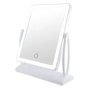 آینه رومیزی LED دار مستطیل شی رز دارای چرخش 360 درجه